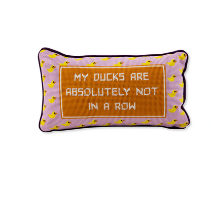 DUCKS IN A ROW PILLOW