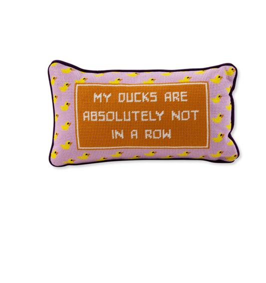 DUCKS IN A ROW PILLOW
