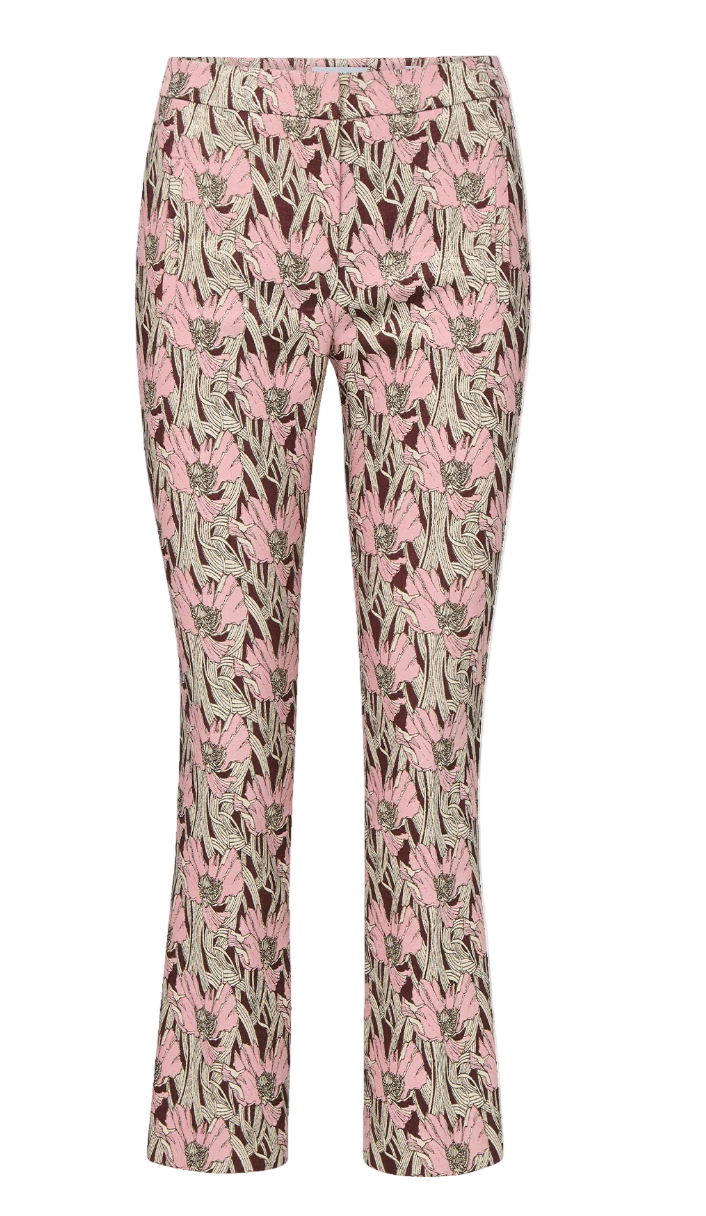 Floral patterned pants on a white background