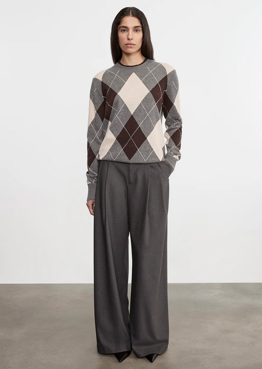 CASHMERE ARGYLE SWEATER