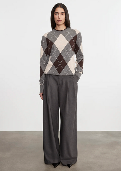 CASHMERE ARGYLE SWEATER