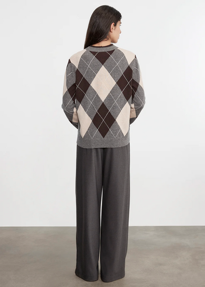 CASHMERE ARGYLE SWEATER