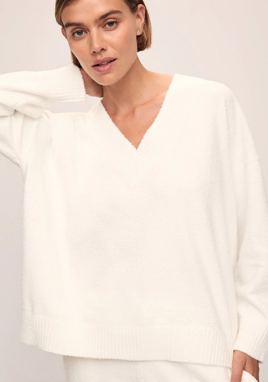BOUCLE V-NECK SWEATER