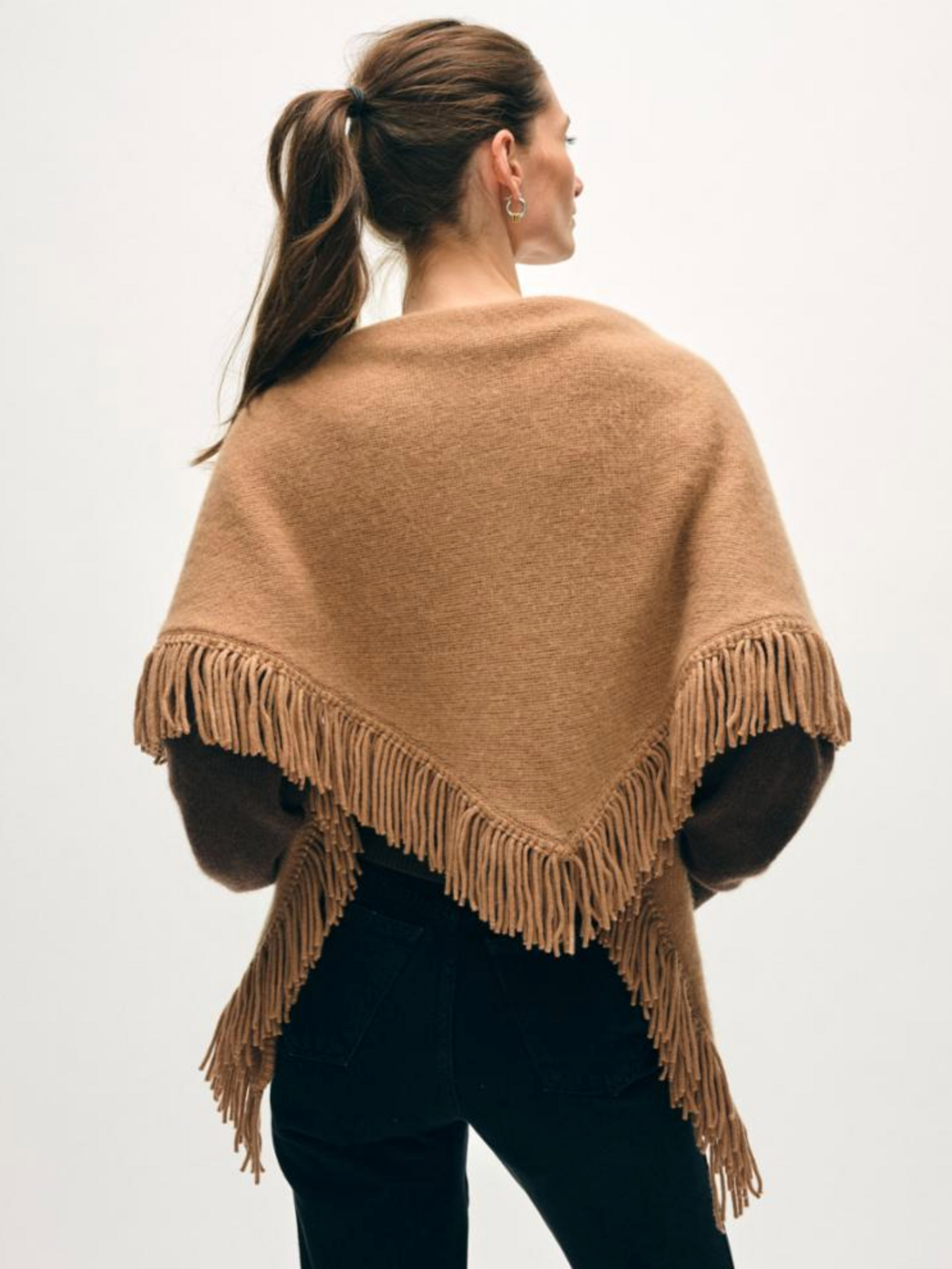 BRUSHED CASHMERE FRINGE SCARF
