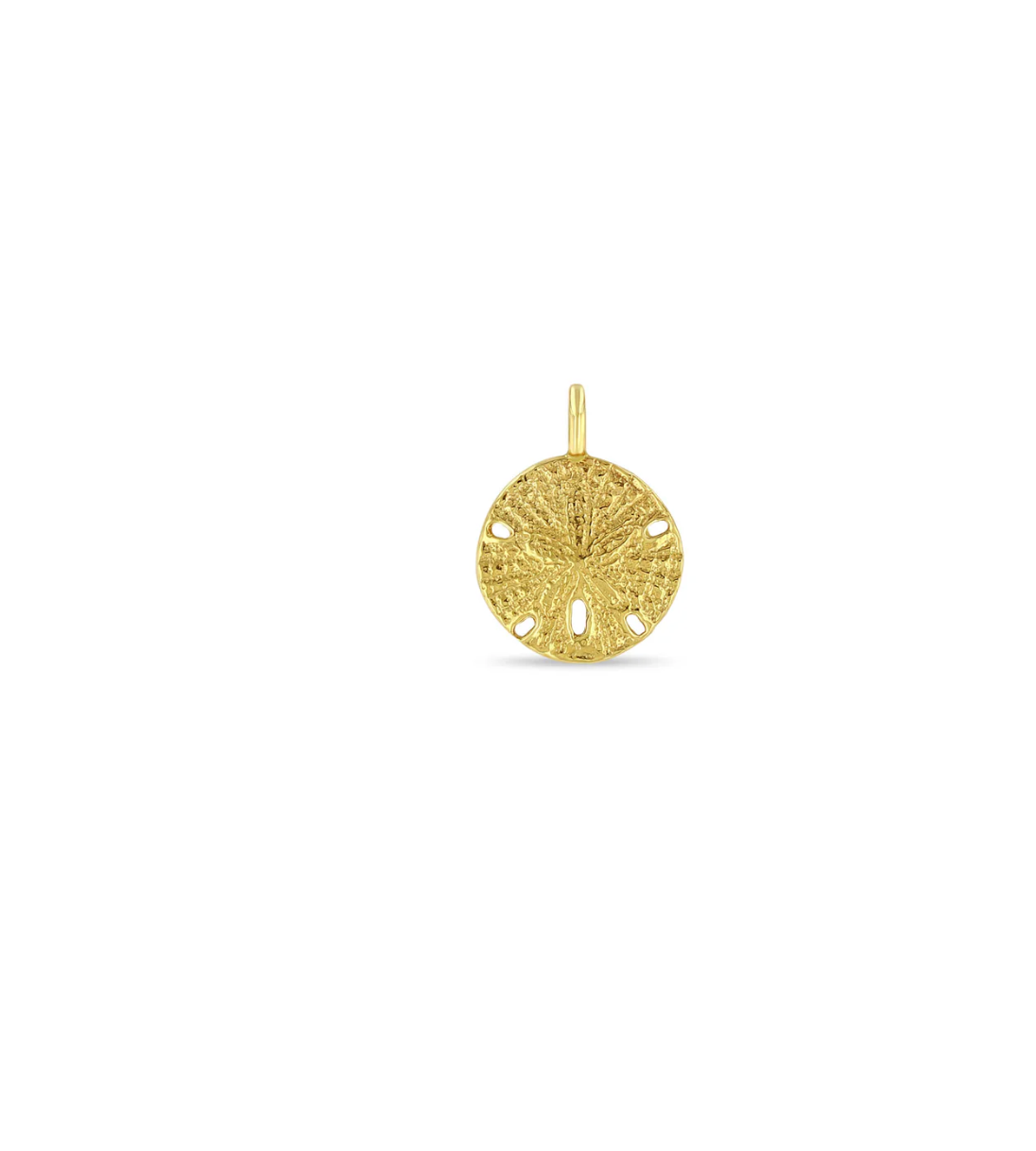 Zoe Chicco 14K Gold Sand Dollar Charm - large yellow gold sand dollar charm pendant