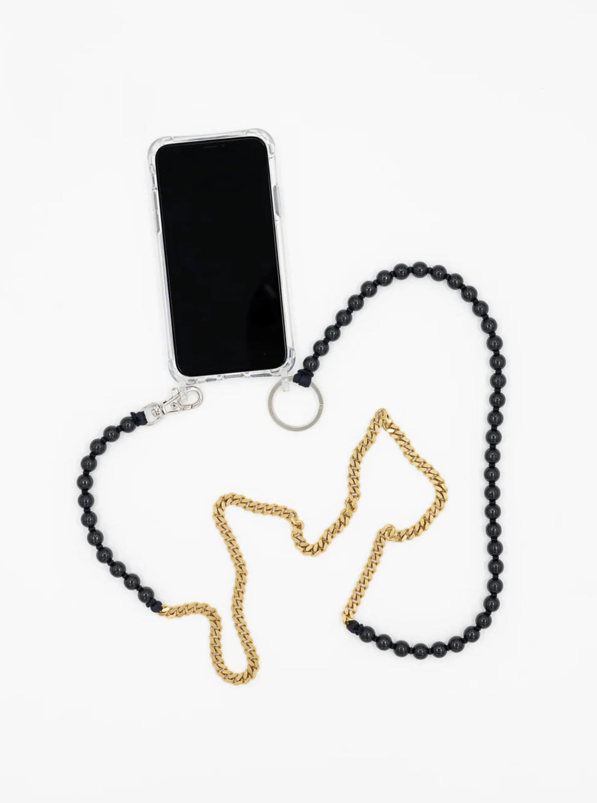 ina.seifart Phone Necklace - Wooden beaded phone necklace with brass chain handmade in Berlin
