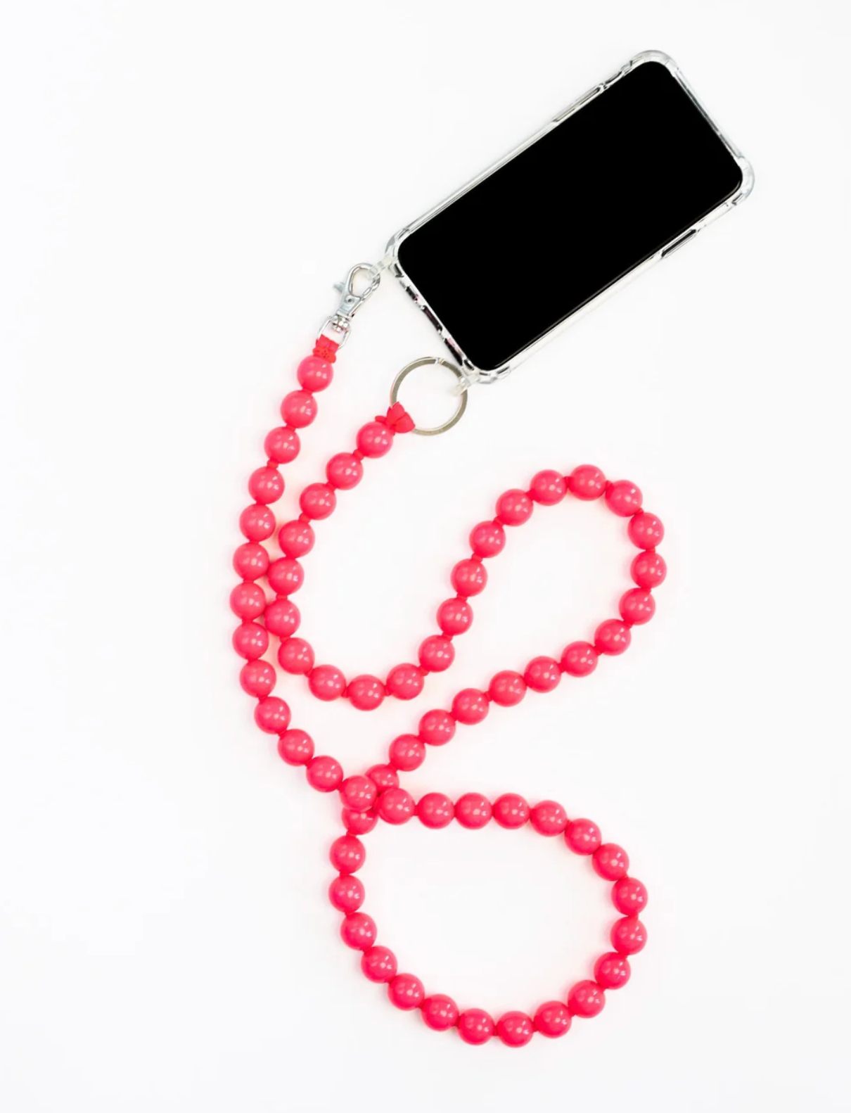 ina.seifart Phone Necklace - Crossbody wooden bead phone necklace with metal clasp, 16mm beads handmade in Berlin