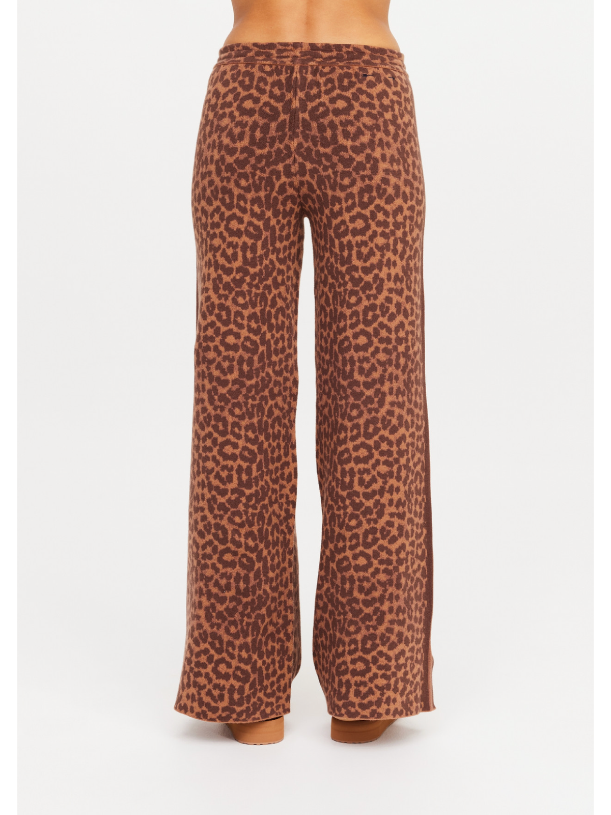 Leopard print pants on a white background