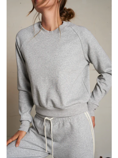 Perfect White Tee Lucia Travel Long Sleeve - back view showing lightweight cotton-spandex long sleeve fit