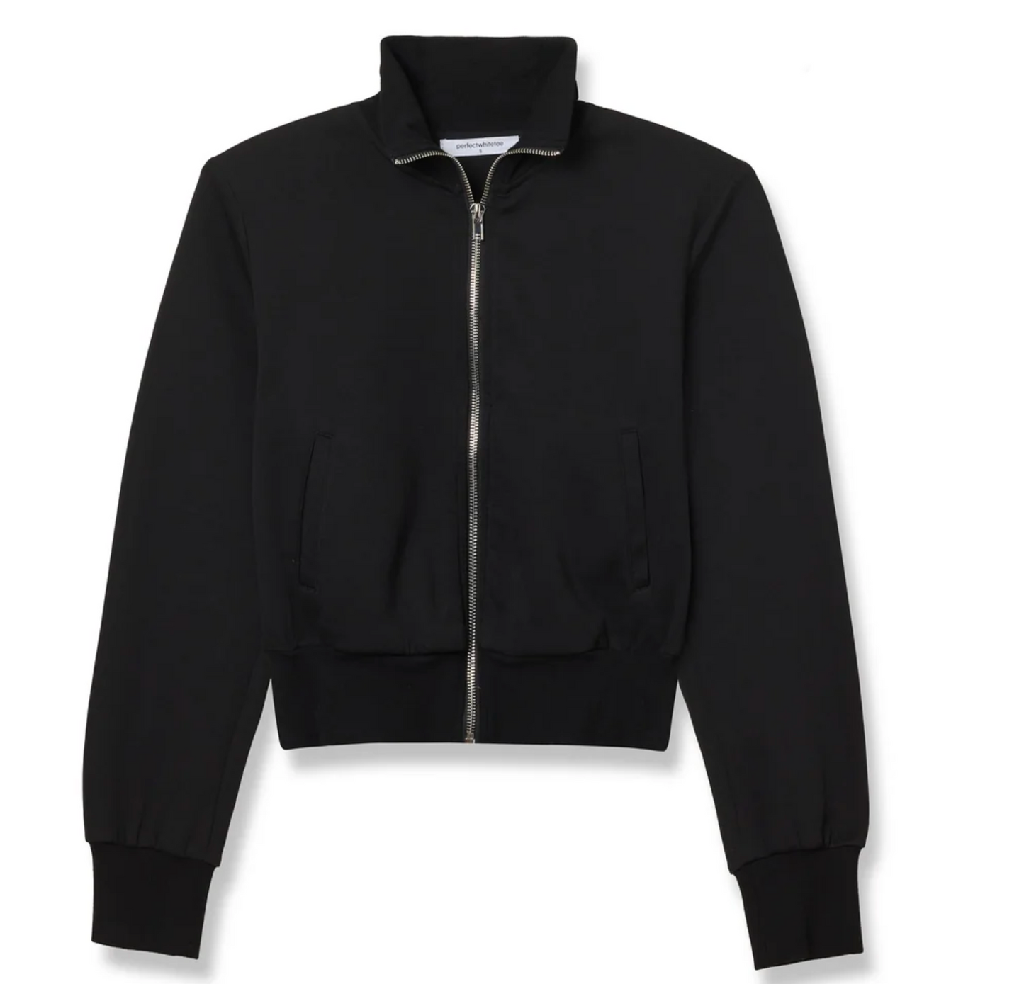Perfect White Tee Milana Track Jacket - back view showing cropped retro track jacket silhouette