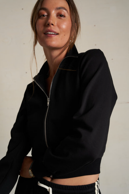 Perfect White Tee Milana Track Jacket - Slightly cropped retro track jacket with side pockets in cotton-poly-spandex blend