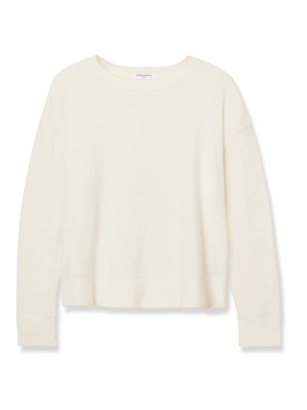 Perfect White Tee Selma Brushed Pullover - back view showing brushed sweater jersey pullover silhouette