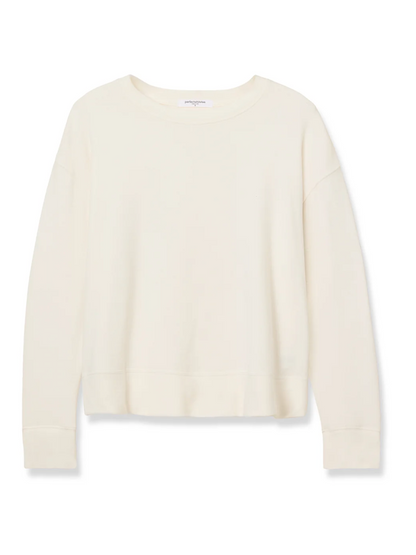 Perfect White Tee Selma Brushed Pullover - back view showing brushed sweater jersey pullover silhouette