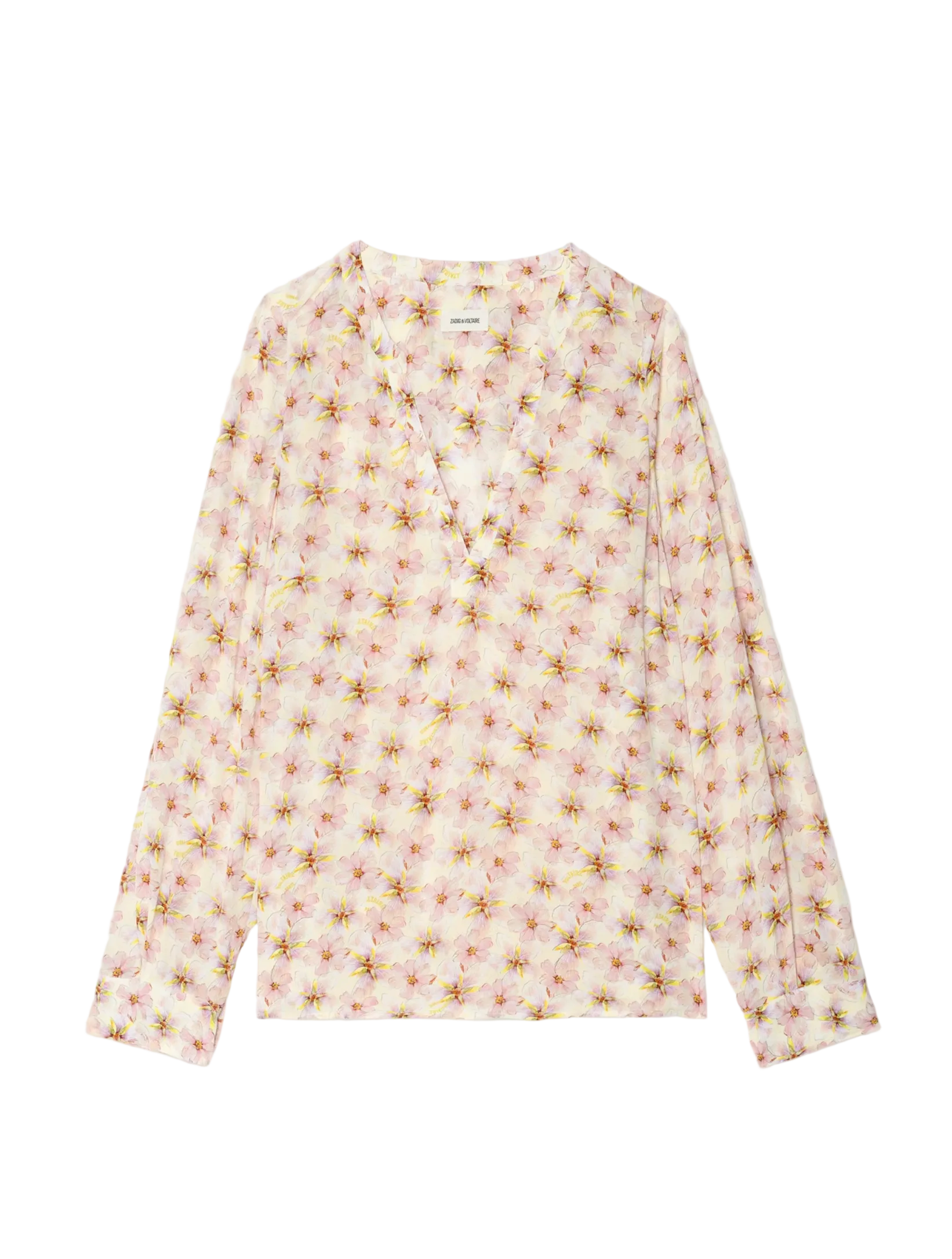 Floral patterned shirt on a light gray background