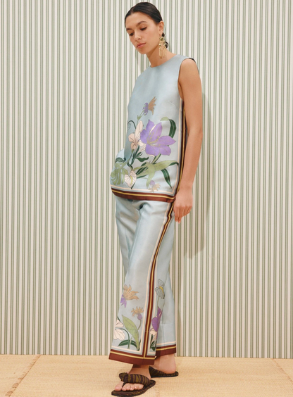 Alemais Alfie Top - back view showing sleeveless recycled polyester taffeta silhouette