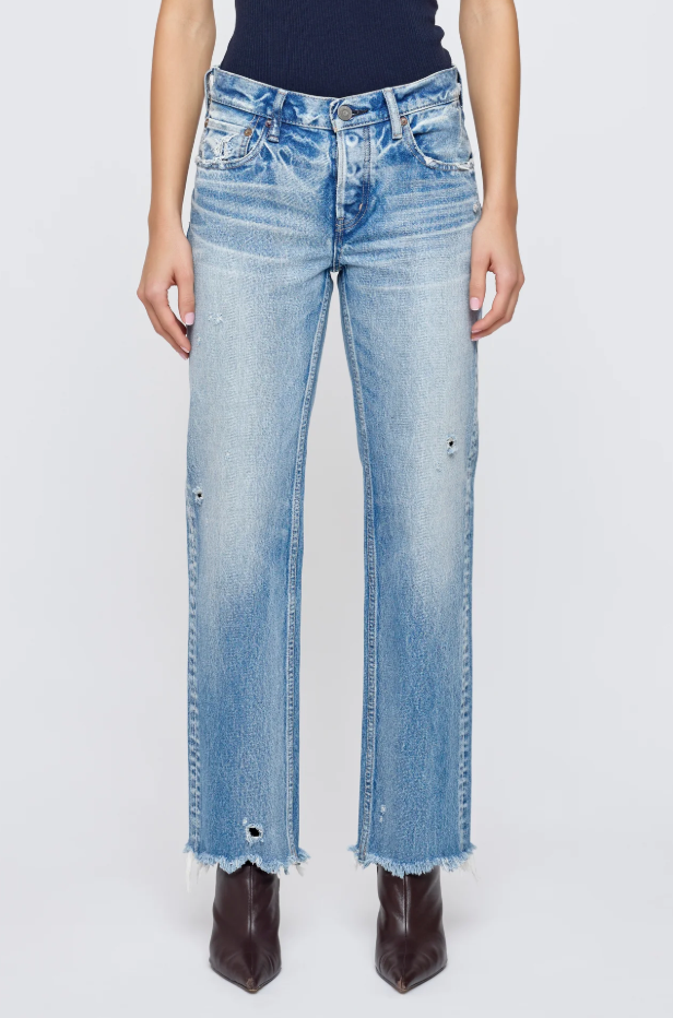 Moussy Denim MV Mattapan Straight Low - low-rise straight-leg denim jeans front view