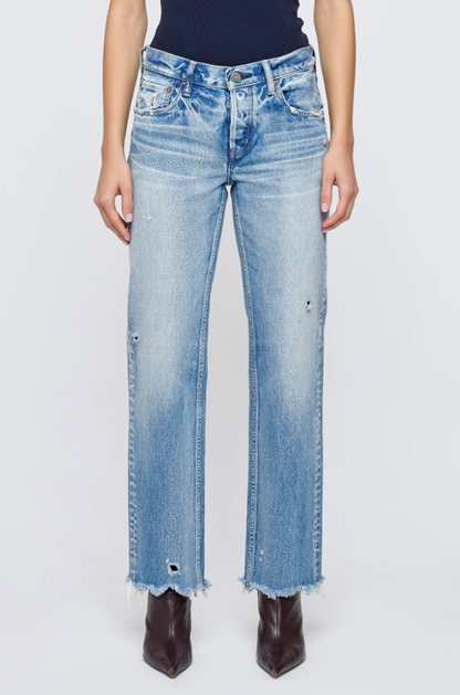 Moussy Denim MV Mattapan Straight Low - low-rise straight-leg denim jeans front view