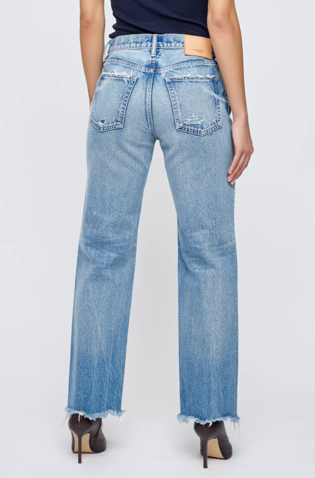 Moussy Denim MV Mattapan Straight Low - low-rise straight-leg denim jeans side profile