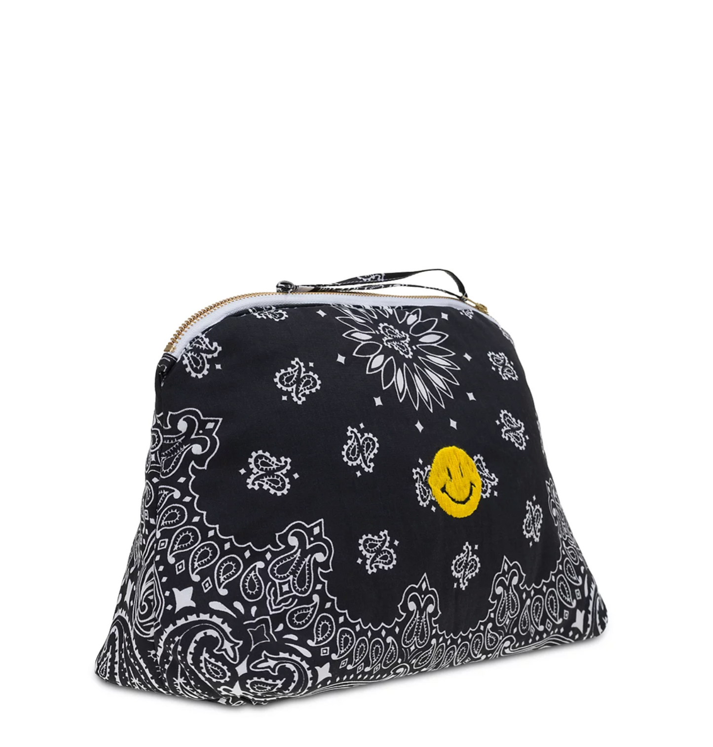 Call It By Your Name Large Bandana Vanity Bag - bandana print cosmetic bag open showing interior