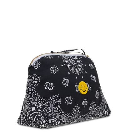 Call It By Your Name Large Bandana Vanity Bag - bandana print cosmetic bag open showing interior