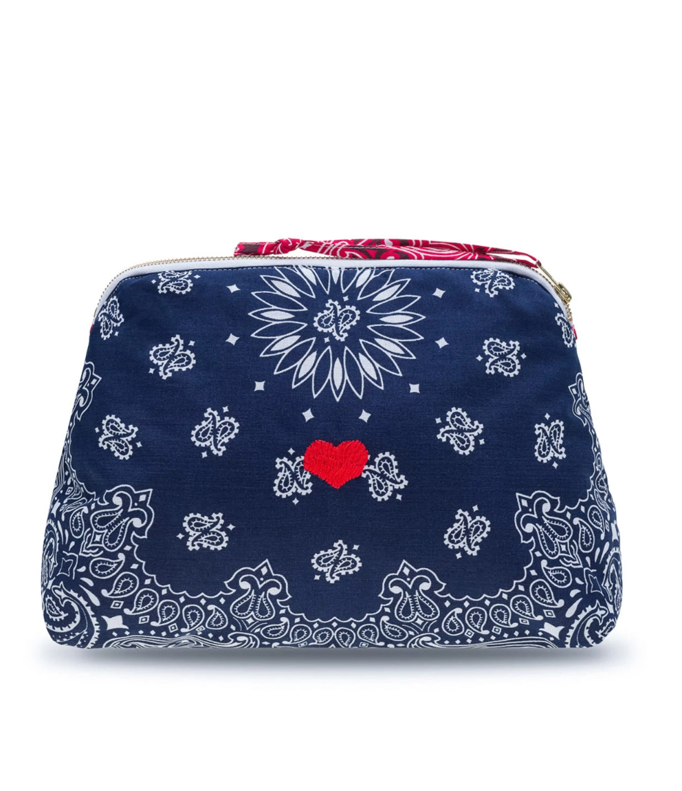 Call It By Your Name Large Bandana Vanity Bag - bandana print vanity bag front view