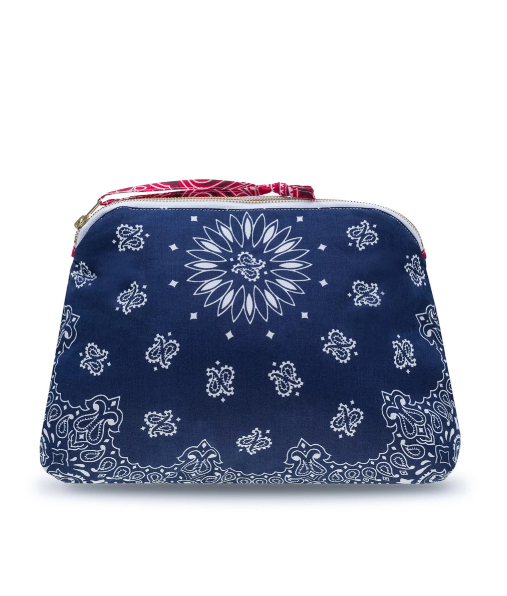 Call It By Your Name Large Bandana Vanity Bag - bandana print vanity bag side view