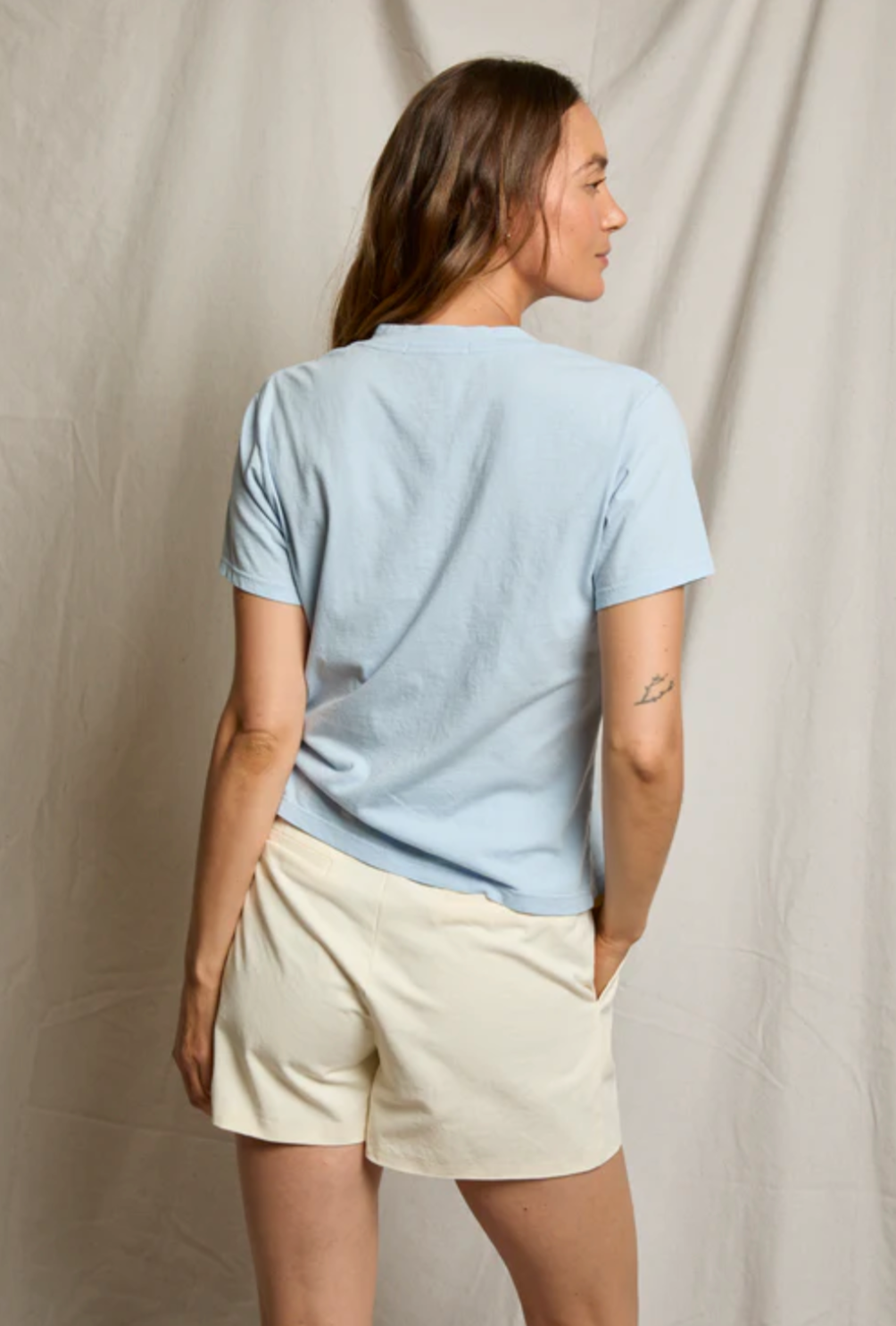 Perfect White Tee Hendrix Boxy V-Neck Tee - relaxed boxy tee on model