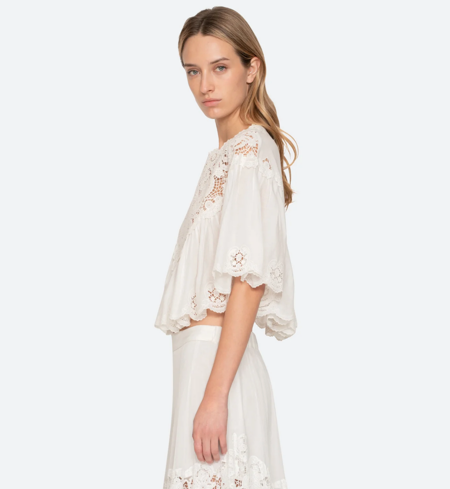 Sea New York Sofia Embroidery Top - floral embroidered top side view
