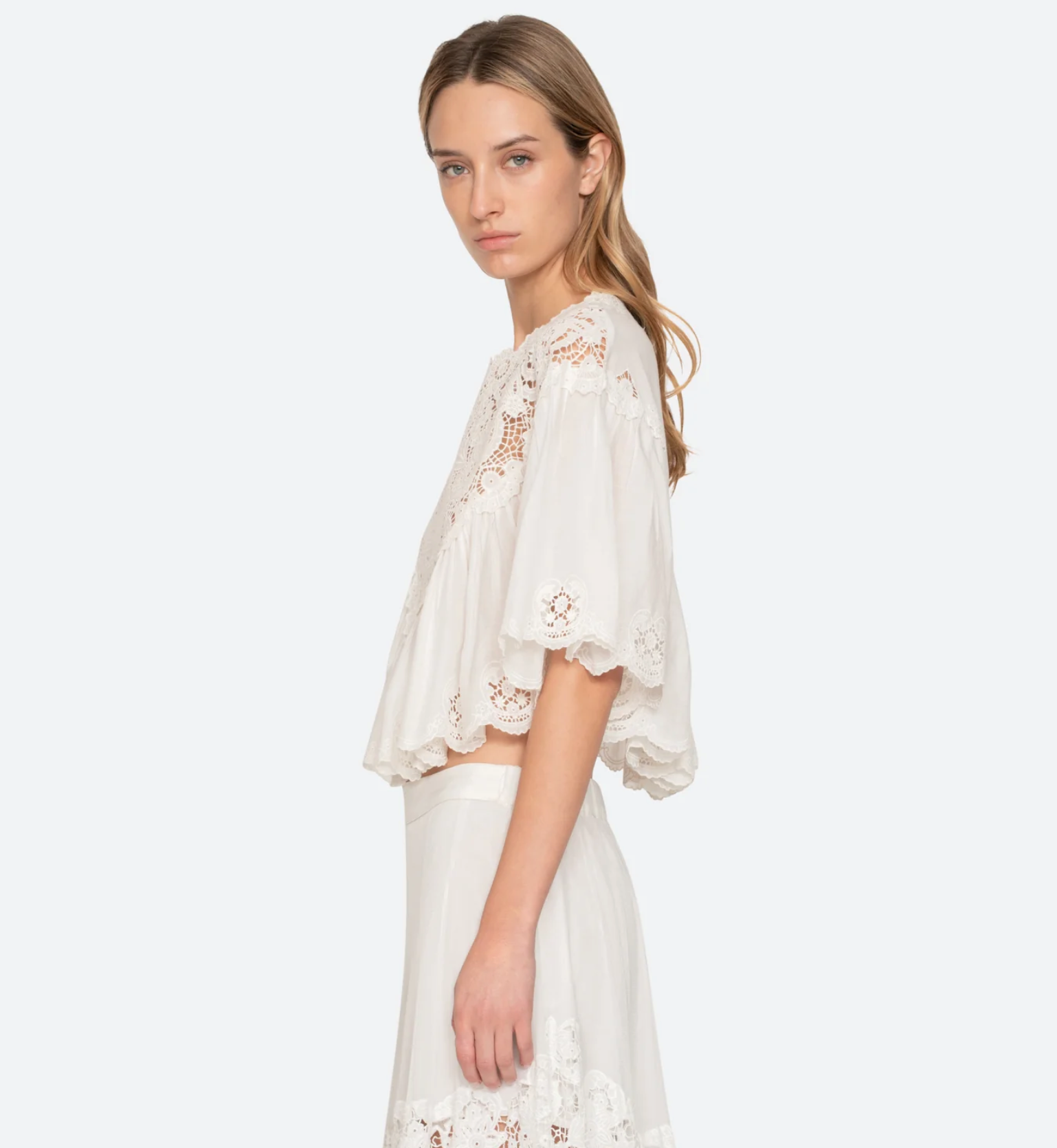 Sea New York Sofia Embroidery Top - floral embroidered top side view