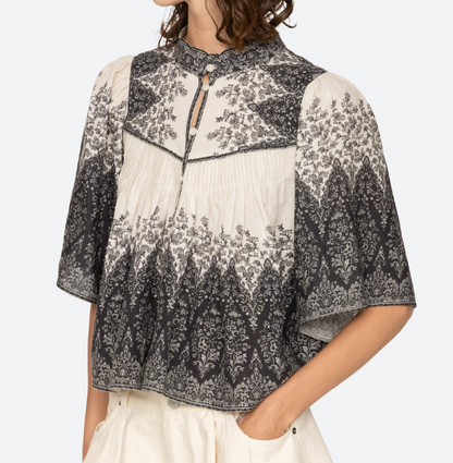 Sea New York Hedra Print Blouse - printed flowy blouse back view