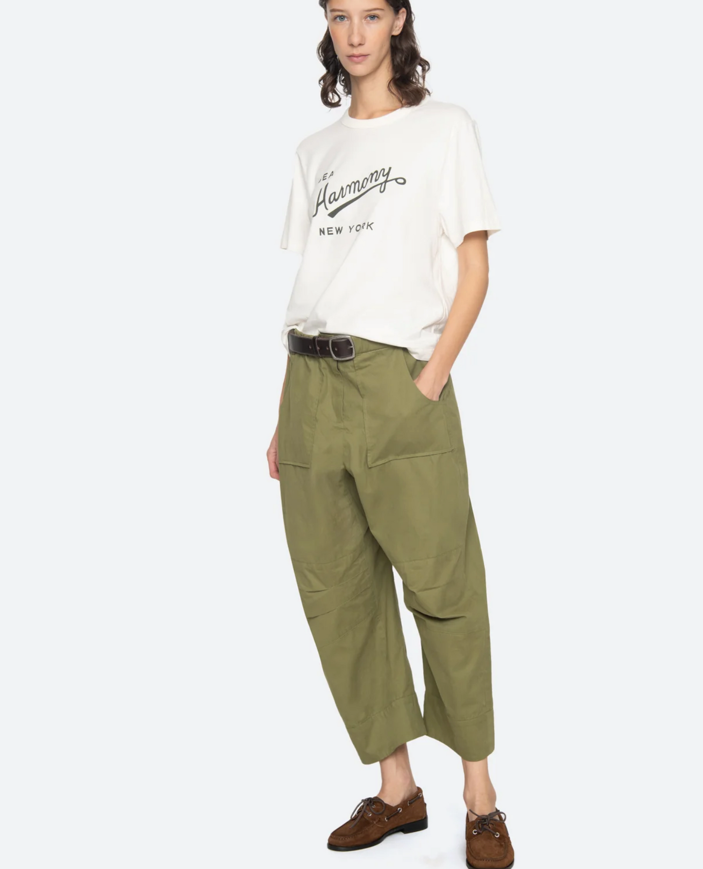 Sea New York Andrea Workwear Pants - tailored workwear trousers detail view
