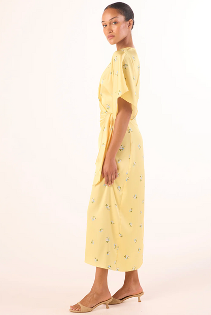 Misa Hadassa Dress - flowy printed midi dress on model