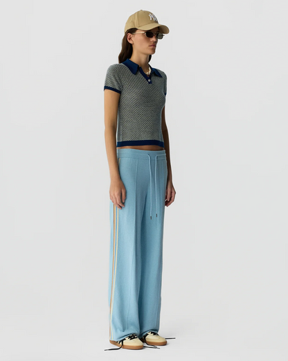Guest In Residence Track Pant - luxe cashmere track pant side view