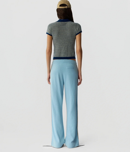 Guest In Residence Track Pant - luxe cashmere track pant detail view