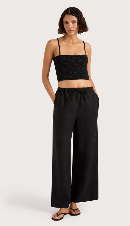Faithfull The Brand Jones Linen Pant - wide-leg linen trousers front view