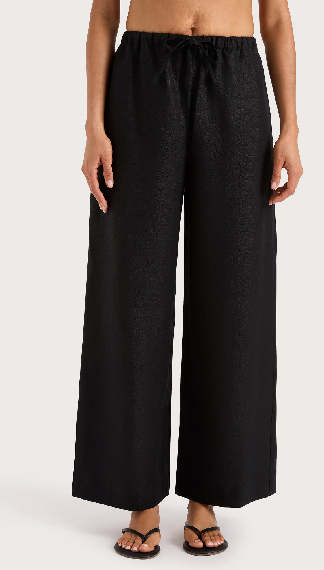 Faithfull The Brand Jones Linen Pant - wide-leg linen trousers back view