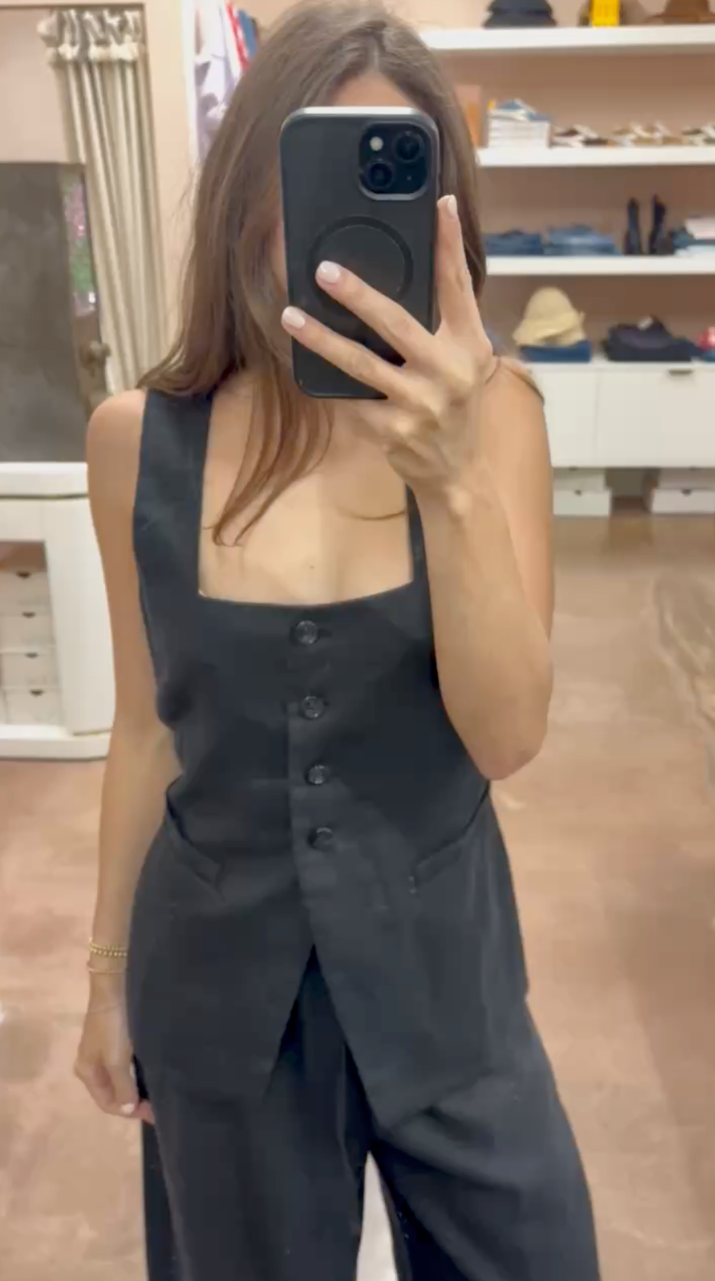 Faithfull The Brand Jackie Vest - tailored linen vest front view