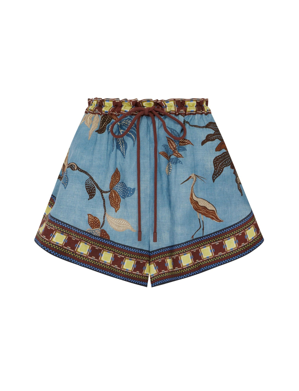 Alemais Georgie Short - printed linen shorts front view