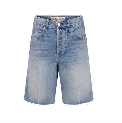 Amo Denim Steph Denim Shorts - high-rise denim shorts front view