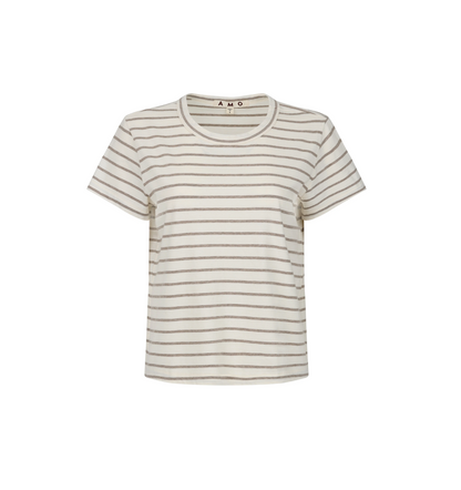 Amo Denim Lovey Tee - classic relaxed tee on model