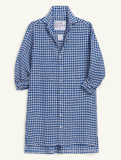 Frank & Eileen Hunter Shirtdress - relaxed cotton shirtdress on model