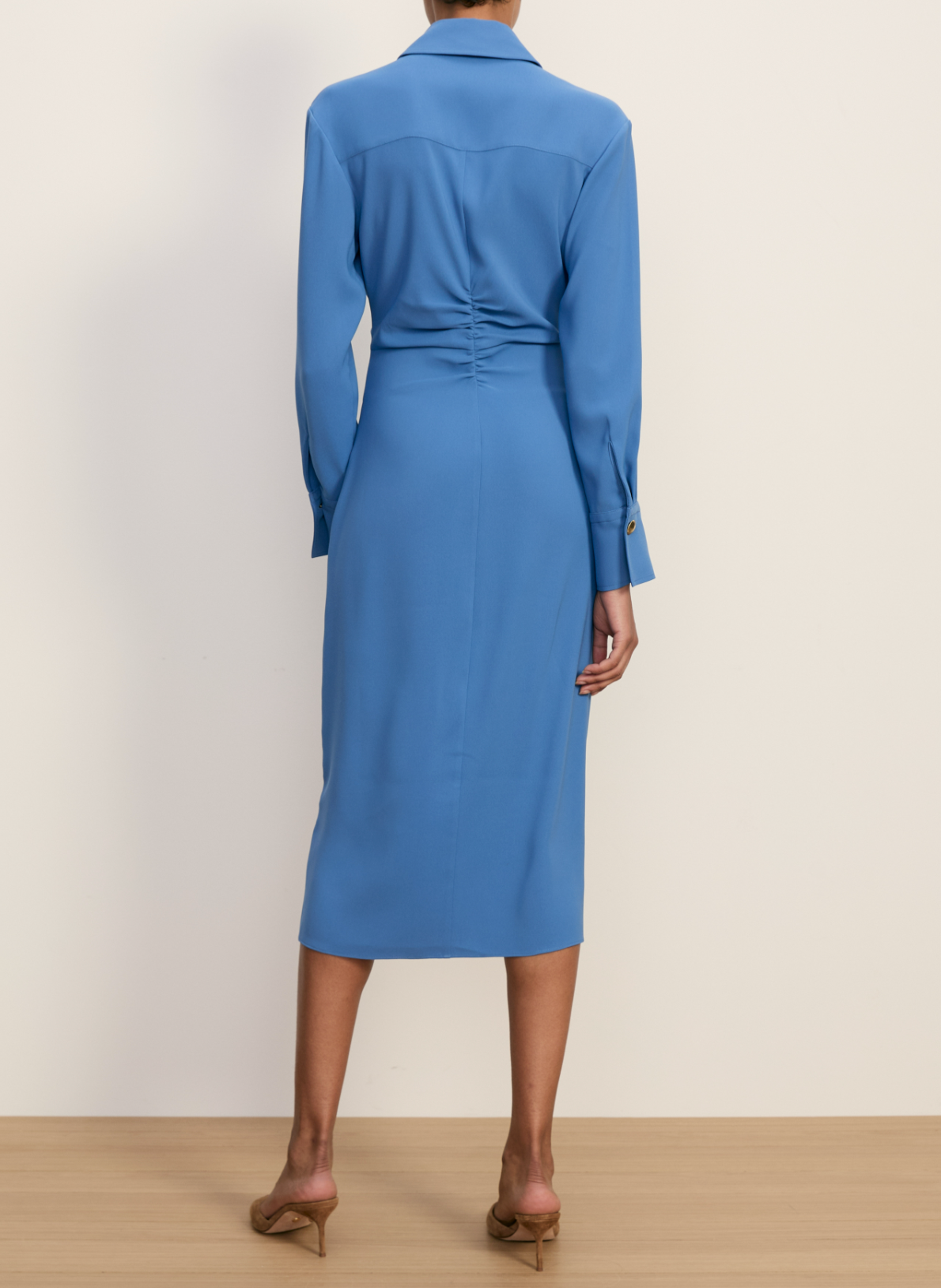 Veronica Beard Loxley Dress - printed midi dress on model