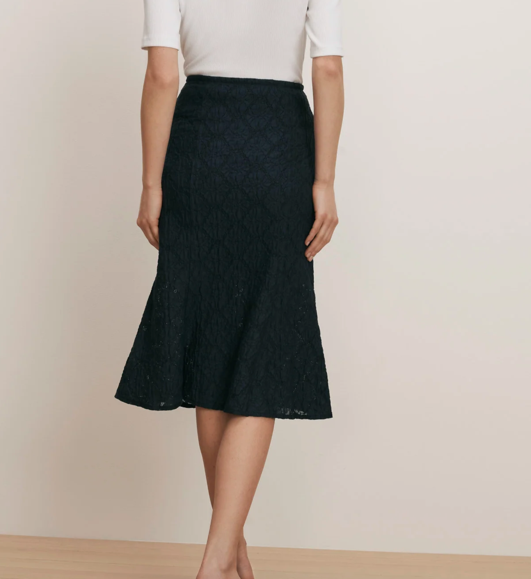 Veronica Beard Massimo Skirt - tailored midi skirt side view