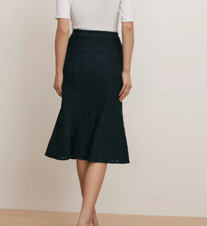 Veronica Beard Massimo Skirt - tailored midi skirt side view