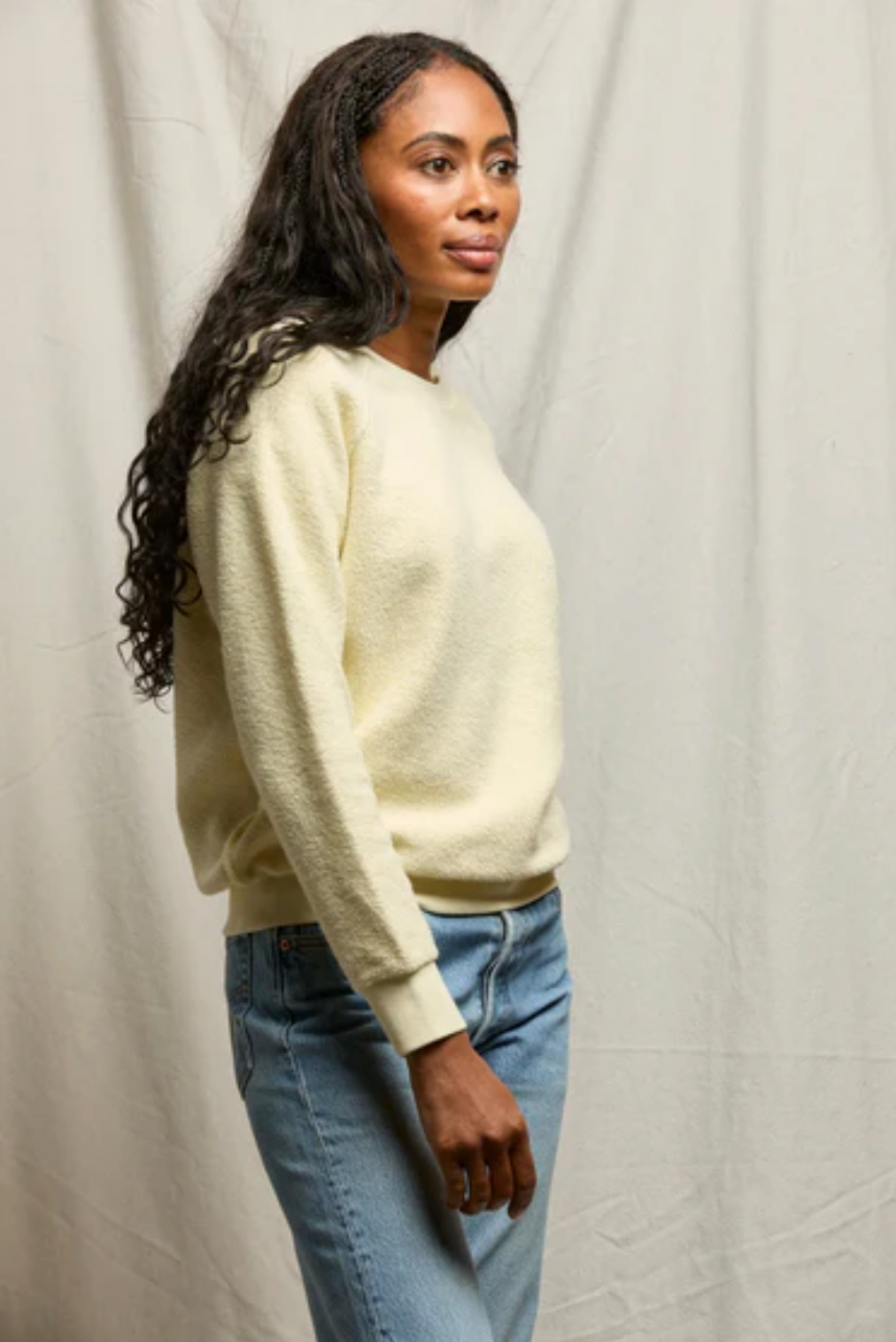 Spiritual Gangster Ziggy Shrunken Crew - cropped fleece crewneck sweatshirt side view