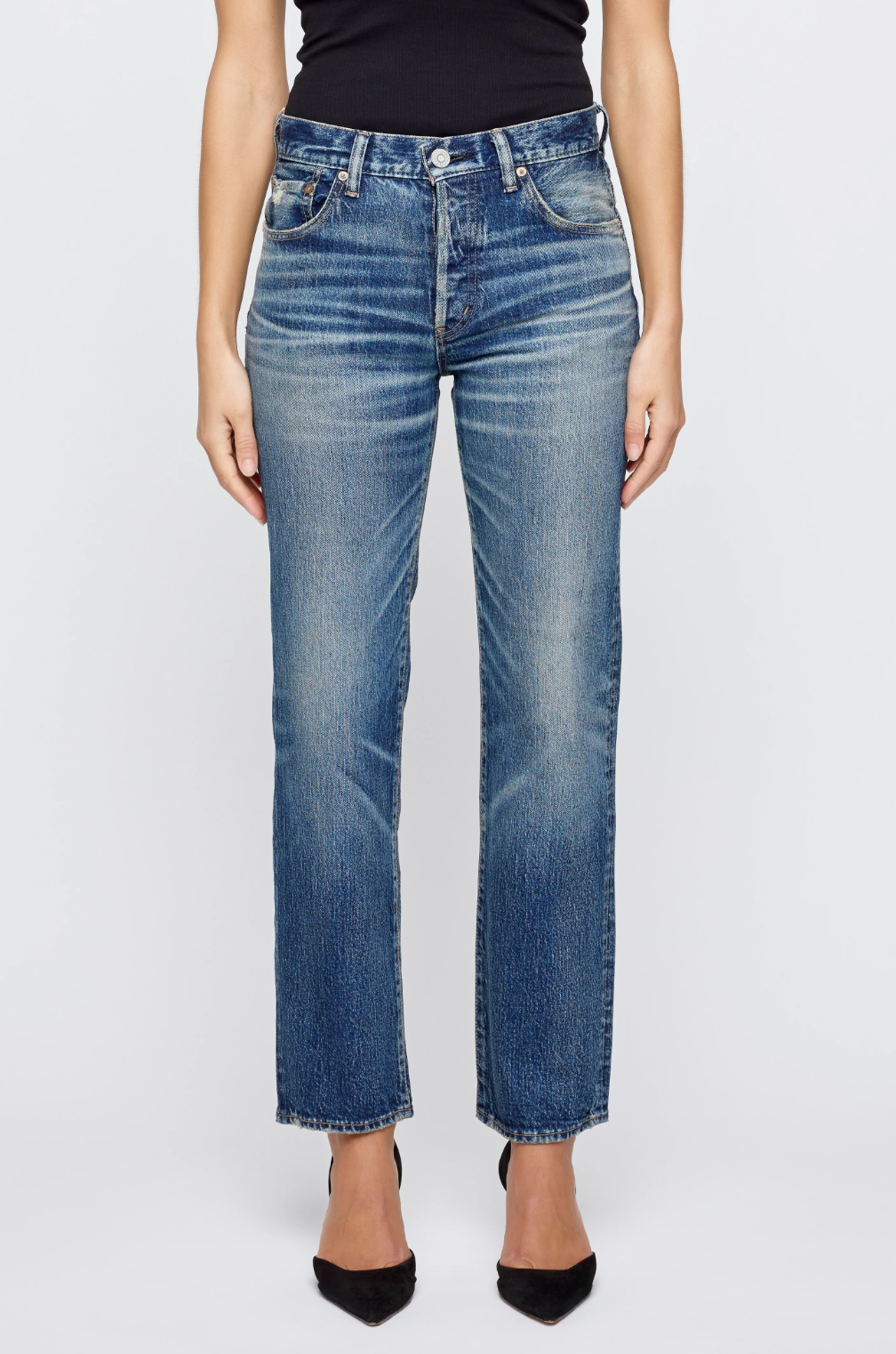 Amo Denim Farewell Straight - classic straight-leg denim jean front view