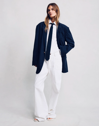 Denimist Deconstructed Blazer - tailored deconstructed denim blazer front view