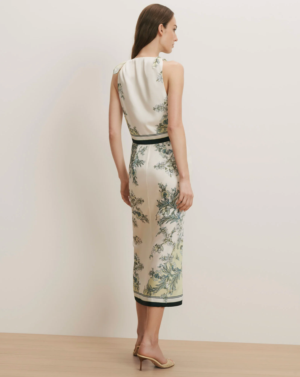 Veronica Beard Kaliza Dress - floral midi dress detail view