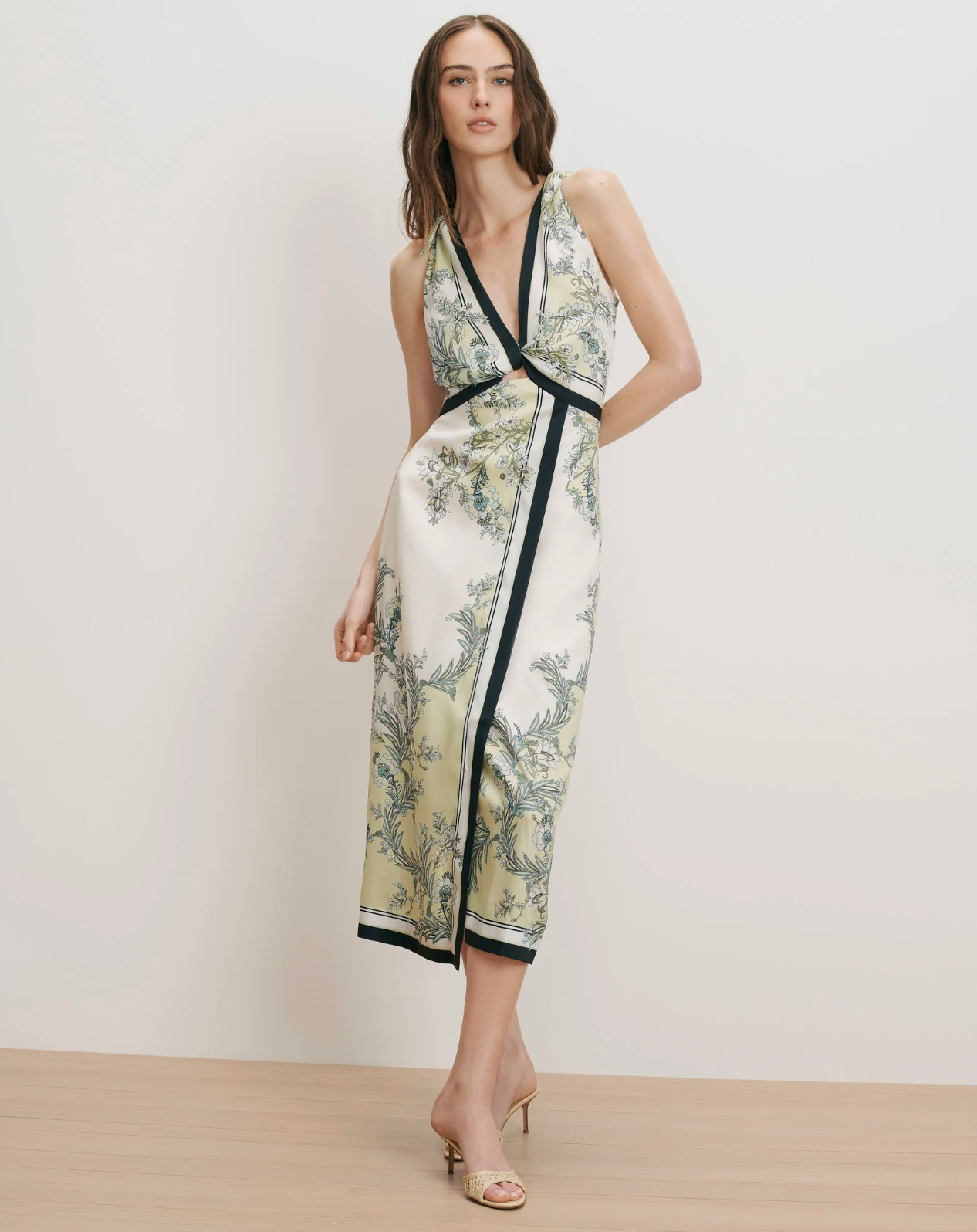 Veronica Beard Kaliza Dress - floral midi dress back view
