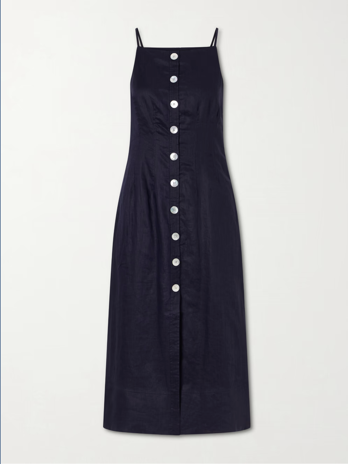 Hiptique Georges Linen Midi Dress - relaxed linen midi dress side view